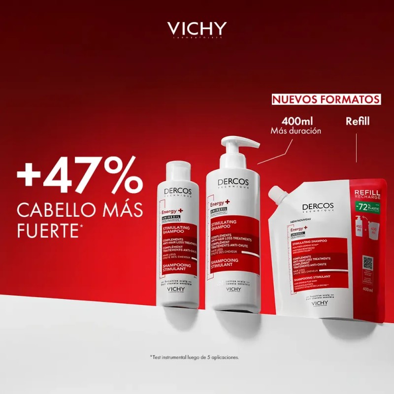 Shampoo Vichy Dercos Energy+ Refill, Anticaída 400 ml