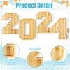 4pcs Wooden 2024 Charcuterie Numbers Fillable Graduation Decorations, Eco Natural,