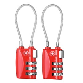 ZHEGE TSA Suitcase Lock Combination Lock 3 Digit Suitcase Lock TSA for Luggage, Backpack, Small Combination Lock Locker (Red, 2 Pieces)
