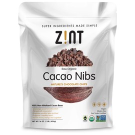Zint Organic Cacao Nibs (16 oz): Fair Trade, Paleo-Certified, Organic, Non GMO, Anti Aging Antioxidant Superfood, Gluten Free Cocoa Cacao Beans