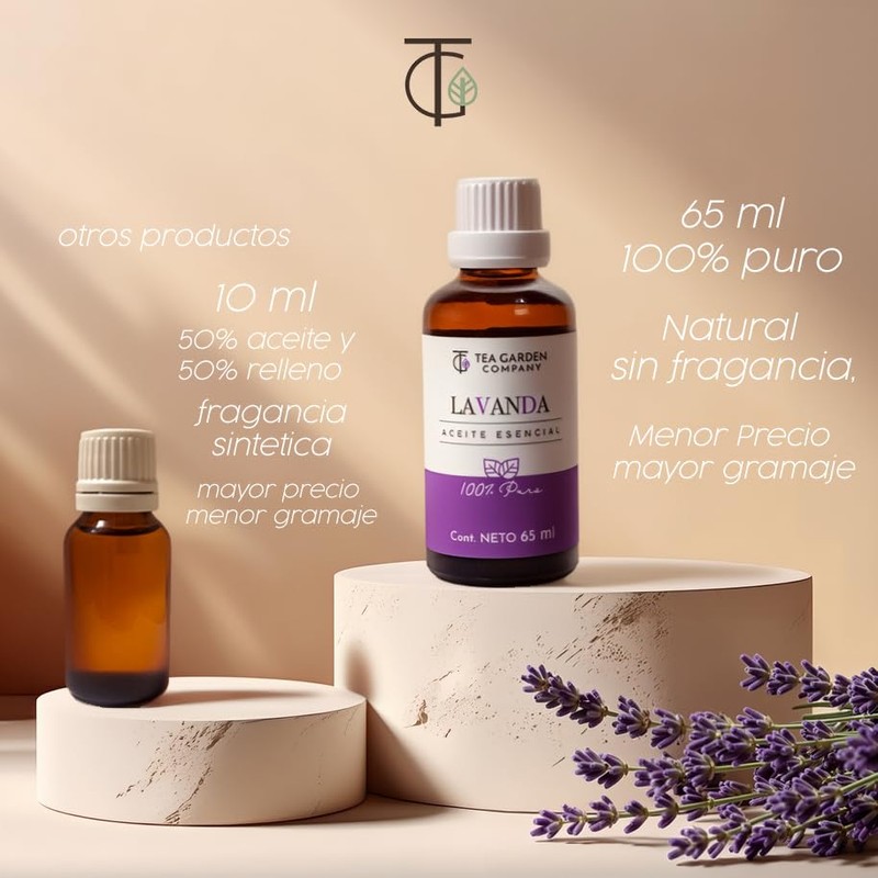 Tea Garden Company Aceite Esencial Puro Lavanda 100% Natural 65