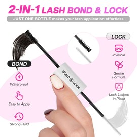 Lash Bond and Seal, CALAILIS Cluster Lash Glue for Lash Clusters Strong Hold and Long Lasting 72 Hours Bond and Seal Lash Glue Waterproof Non-irritating Suitable for Sensitive Eyelash Glue