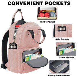 Laptop Backpack Women, Casual Daypack Women, Lightweight Backpack Women, Rucksack Bag 15.6 Inch, Stylish Women Work Backpack for Travel Business College, Gifts for Women Ladies Teacher Nurse, Pink