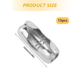 15pcs Roller Blind Chain Connector Clips - 4.5mm Replacement Blind Pull Cord Connector - Beaded Pull Chain Extension Matching Connectors Blind Cord Connector for Blinds,Stainless Steel