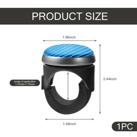 nodteem 1 PC Car Steering Wheel Booster Ball, 1.96" x 2.44" x 1.49" Carbon Fiber Texture Silicone + ABS 360-degree Rotation Booster Ball, for Steering Wheels with A Diameter of 1.37"-1.77" (Blue)