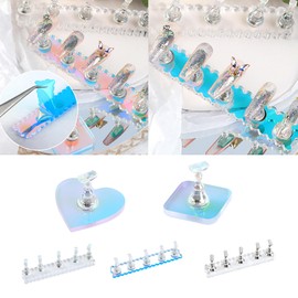 QIANQJL Nail Stand for Press On Nail Holder Acrylic Nails Art Display Stand Magnetic Nail Tips Practice Holder for Nail Salons, Reference Image Details