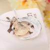 FLATAC MOM Crescent Heart Crystal Rhinestone Pendant Necklace