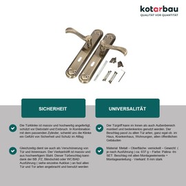 KOTARBAU Door Handle 90 mm BB Door Handle Door Handle Set Long Plate Door Handle Set Inner Door Exterior Door Handle Gate Fitting Patin