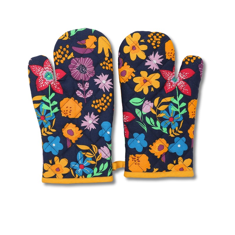 gws Heat Resistant Oven Gloves 1 Pair Flower Saffron 18