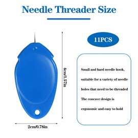 11pcs Needle Threaders,Sewing Machine Needle Threader, Small Needle Eye Threader Tool for Hand Sewing, Easy Thread Needles for Needlework Embroidery Threading Aid Tool Colors Random