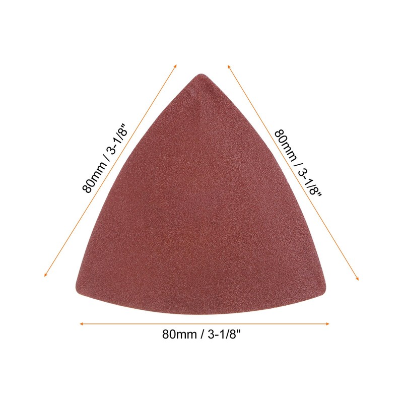sourcing map 60pcs Triangular Hook & Loop Sandpapers 150/180/240/320/400/600 Grits