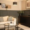 MiniSun | Small Modern Charcoal Grey Boucle Drum Light Shade