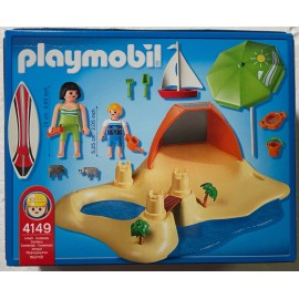 PLAYMOBIL New Playmobil Beach Sand Castle Cabana Surfboard Water Holiday Play Set 4149