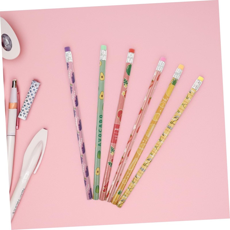 Kisangel 36pcs Cute Fruit Themed Pencils for Fun Wooden Drawing