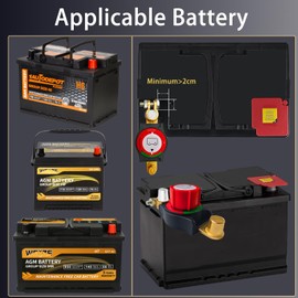 2025 New Top Post Battery Disconnect Switch,12-48V Car Battery Kill Switch,Suitable for 17-18 mm terminals,Battery Disconnect Switches are Mainly Used in Automobiles, Rvs, Boats, Solar Panels