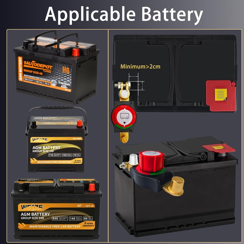 2025 New Top Post Battery Disconnect Switch,12-48V Car Battery Kill