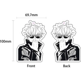 PumpCar 2 pieces Gojo Satoru double-sided hanging Japanese anime cherry-scented car air freshener Cool anime hanging for rearview mirror Car Interior Accessories Gifts
