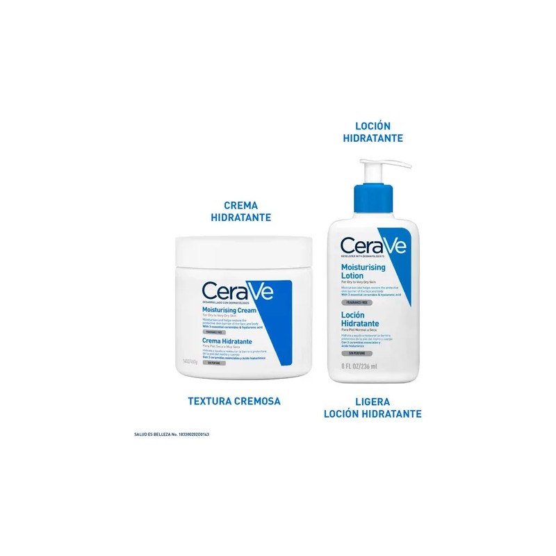 Cerave Crema Hidratante Facial Corporal Piel Seca Muy 454