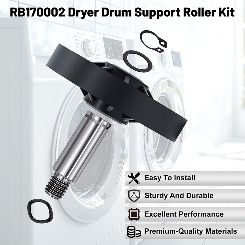 RB170002 AP5186795 Dryer Drum Support Roller Kit Compatible with S-Q