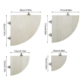 Litewoo Bird Parrot Corner Perch Flat Platform Stand, Easy to Install, Safe and Stable, Smooth Polishing Without Hurting Feet, Solid Hardwood Bird Cage Perches（XL）