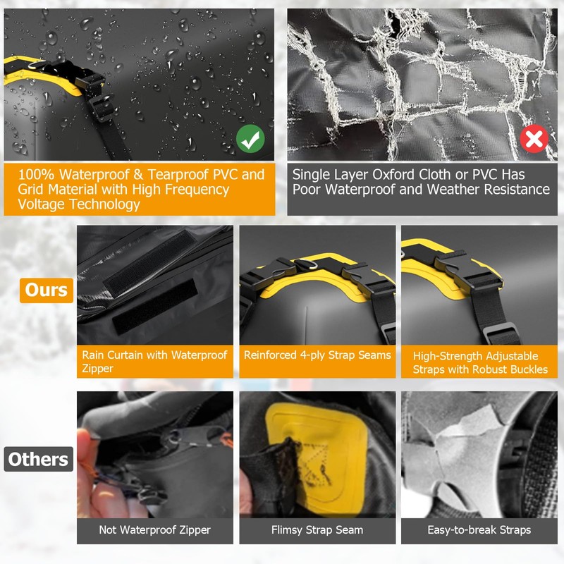 IRONMAX Rooftop Cargo Carrier Bag, 15 Cubic Feet 100% Waterproof