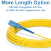FLYPROFiber- 0.5M/1.6ft OS2 SC/UPC to SC/APC Fiber Internet Cable, Single