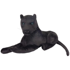BRUBAKER Dark Panther Soft Toy 18 inches (45 cm) Lying - Plush Cuddly Toy - Big Cat Black