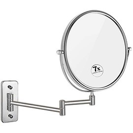 Nicesail 8 Inch Wall Mountable Mirror with 7X Magnification, Chrome Finish Mirror for Shaving and Makeup, Magnifying Vanity Mirror in Bathroom