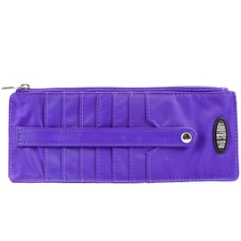 Big Skinny Women's Leather Jaguar Credit Card Slim Wallet, Holds Up to 25 Cards,Lightweight,Slim, Purple