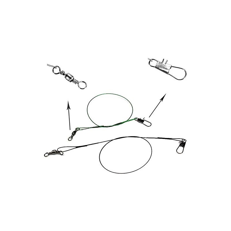 GadgetcKing 25pc Wire Trace Fishing Pike Sea Lure Swivel Link