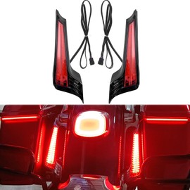 motosikleta Motorcycle Rear Fender LED Filler Panel Lights with Turn Signals Running and Brake Light Fit for Harley Touring Road Glide Road King Street Glide 2014-2023 (Red Lens)