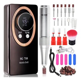 Moakany Máquina Perforadora Uñas Eléctrica Portátil 45000 Rpm Color Sg710 Grey Usb