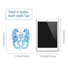 GORGECRAFT 4 Styles Sea Animal Window Decals Static Sea Turtle Conch Sea Horse Starfish Glass Sliding Door Sticker Waterproof Ocean Bedroom Bathroom Decals for Prevent Stop Birds Dogs Pets Strikes