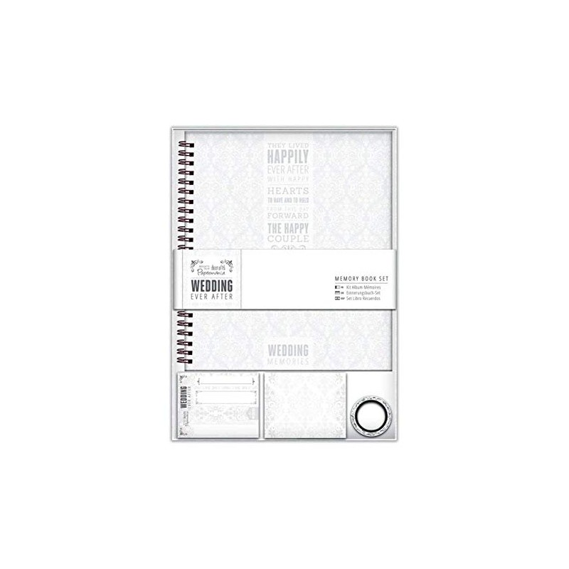 Papermania Wedding Memory Book, Grey/White