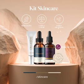 Set Cuidado Facial Collagenic Serum Facial Aclarante 50ml, Suero Anti-Arrugas 50ml, Crema Contorno de Ojos 30ml