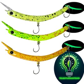 Njord Kalastus Banenwobbler Set of 3 UV Active & Self-Luminous Trout Bait Novelties 2025 6.5 cm 3.6 g Trout Wobbler Trout Fishing Accessories (Set of 3 Self-Luminous & UV Active)