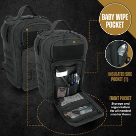 HighSpeedDaddy - Original Baby Diaper Backpack, Military-Grade, Waterproof Baby Travel Bag for Dads & Moms, Lay-Flat Design with Stroller Straps, Tablet Sleeve, & Rubber Feet - 32L capacity, Black