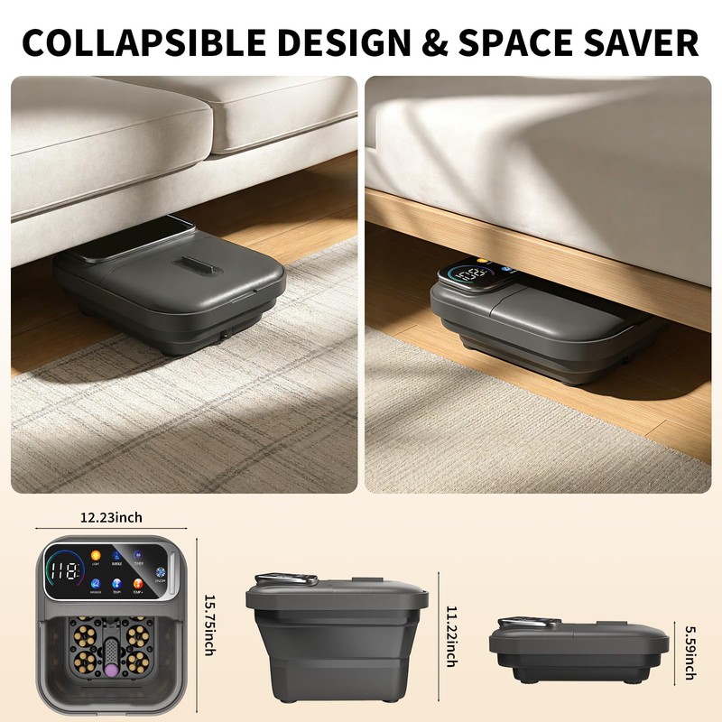 Collapsible Foot Spa Bath with Heat and Massage, Motorized Shiatsu