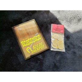 BUCKLEY GUARANTEED $20.00 JACKPOT BINIONS WOOD GLASS W/ 10 TOKENS SLOT MACHINE