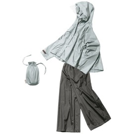 Mac Rain Suit, Water Resistance: 31.7 / 39.4 ft (8000/10000 mm), H2O, Storage Bag Included, Pocket, Transparent Brim, Reflective Print, Raincoat, Wide Rain Suit M/L/LL, blue