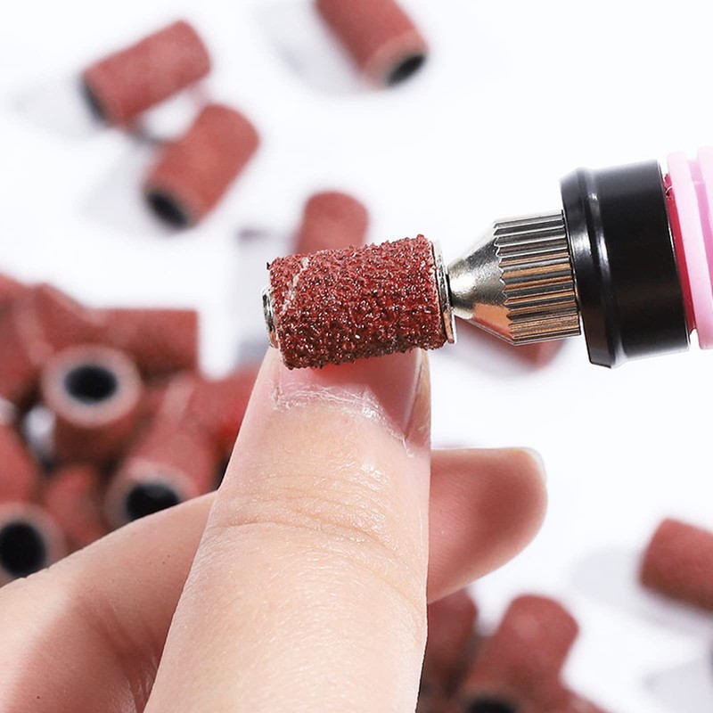 300Pcs Sanding Bands for Nail Drill, 80#120#150#180#240#Grit Sanding Bands with