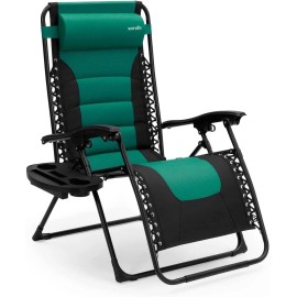 Serenelife Outdoor Adjustable & Foldable Padded Zero Gravity Lawn Chair