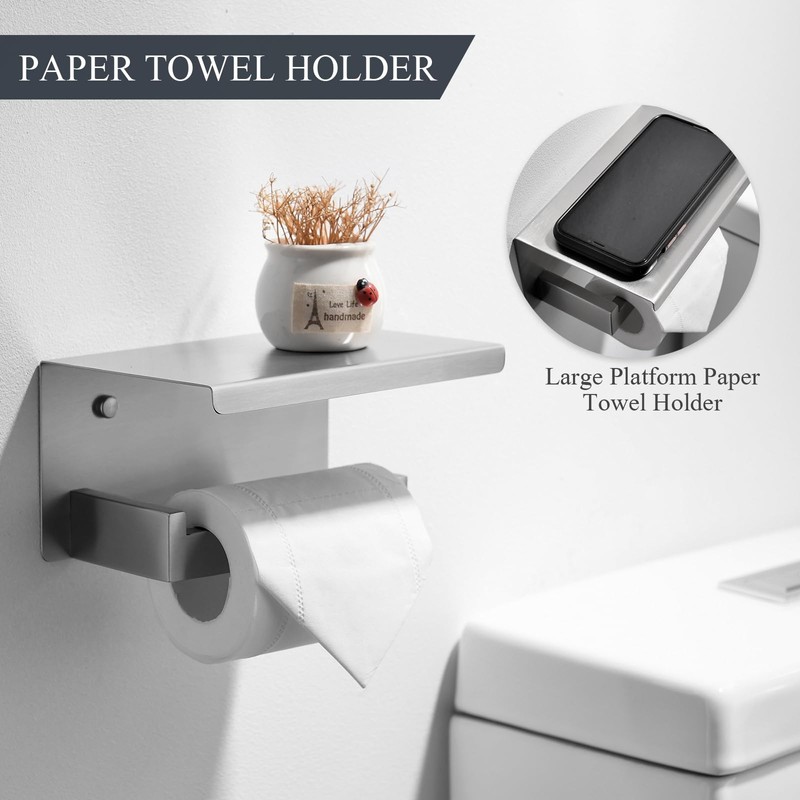 TURS Bathroom Hardware Set 4-Piece Brushed Bath Towel Bar Set