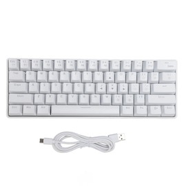 61 Keys Dual Mode Mechanical Keyboard RGB Backlight High Special Blue Switches Computer Keyboard for Windows2000 XP 7 8 White