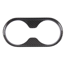 Aswalling Car Carbon Fiber ABS Gear Water Cup Frame Cover Trim for 2015-2021 Car Interior