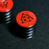 Opus Guitar Knobs - Crimson Red and Black Valknut Sigil