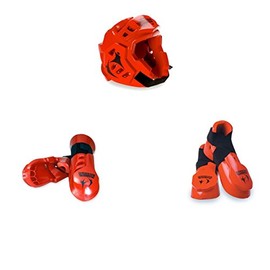 Macho Warrior 5 piece sparring gear set red adult large