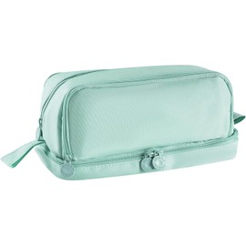 AZULDIMEN Estuche para lápices de gran capacidad con 4 compartimentos, estuche para lápices con múltiples ranuras, organizador de papelería para el trabajo de oficina escolar (Verde)