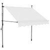 SKM Retractable Awnings with Solar-Powered LED Lights 59.1"x 118.1" Cream,