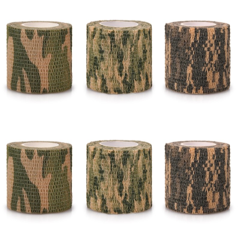 Volein 6 Roll Camo Wrap Tape, Camouflage Self-adhensive Form Tape,